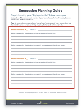 High potential managers succession planning process