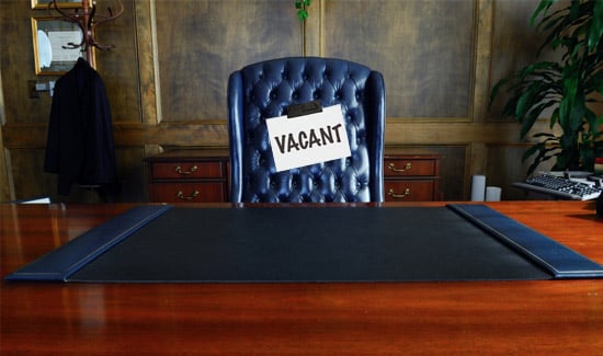 vacant boss chair in office